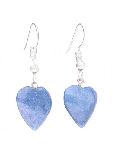 Pendientes Corazón de Cuarzo Azul en...