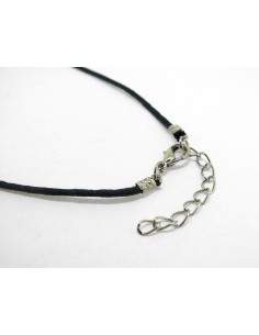 Pendente de jaspe leopardo perfurado com fio e fecho de metal 2