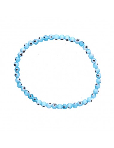 Pulseira olho turco azul claro 4mm