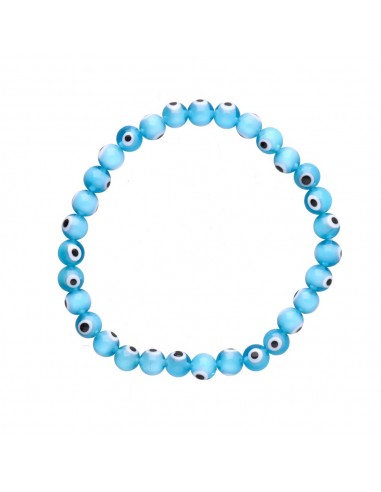 Pulsera de Ojo Turco Azul Claro 6mm