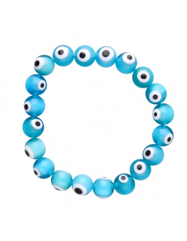 Pulsera de Ojo Turco Azul Claro 10mm