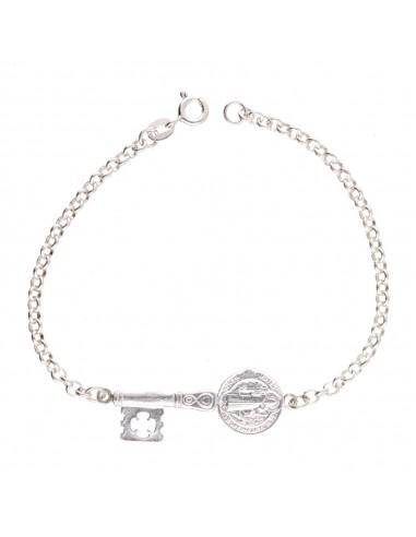 Bracelet en argent 925 avec clé coupée
