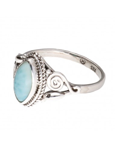 Anel Boémio Larimar em Prata de Lei 925