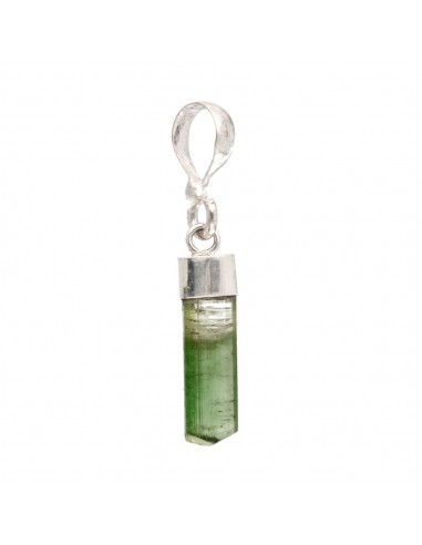 Rough Green Tourmaline Pendant in 925...