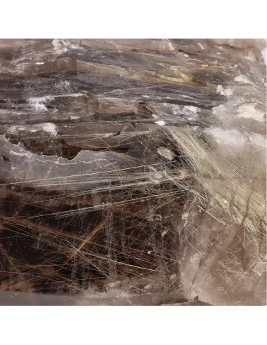 Quartzo fumado rutilado em bruto (CR7)