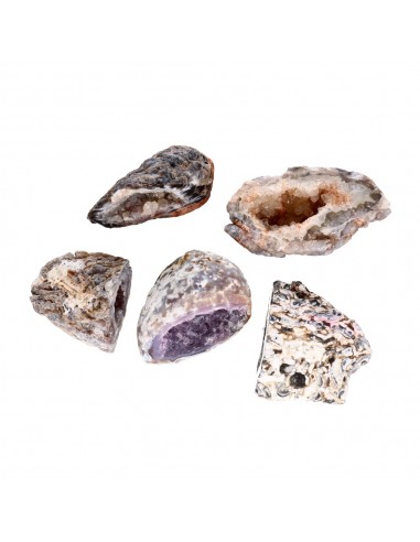 Grandes géodes d'agate cristallisée