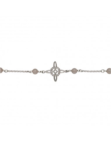 Pulseira Nó de Bruxa com Quartzo Rosa...