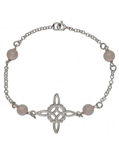 Pulseira Nó de Bruxa com Quartzo Rosa...