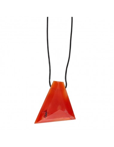 Pendentif cornaline avec corde aléatoire