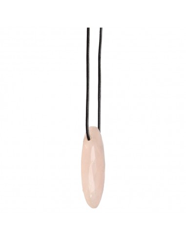 Pingente de quartzo rosa com corda...