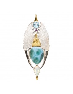 Pingente Larimar em Prata...