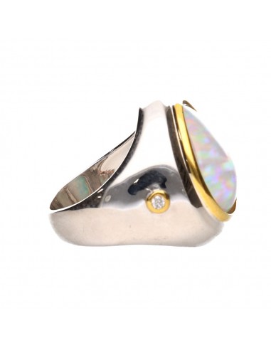 Bague en opale avec diamants en...