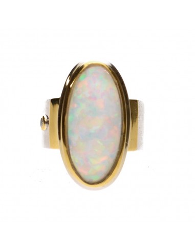 Bague en opale avec diamants en...