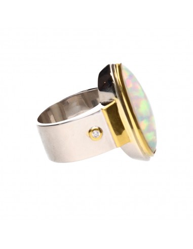 Bague en opale avec diamants en...