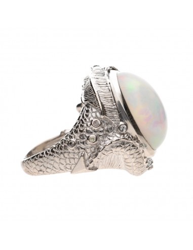 Opal Ring with Diamonds 925 Sterling...