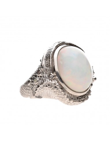 Opal Ring with Diamonds 925 Sterling...