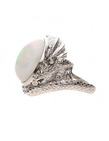 Opal Ring with Diamonds 925 Sterling...