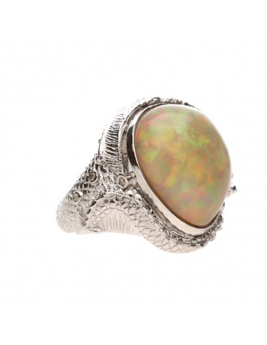 Bague en opale avec diamants en...