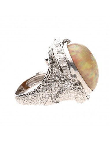 Opal Ring with Diamonds 925 Sterling...