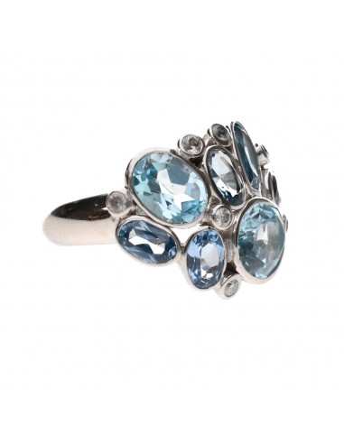 Topaz Ring with Diamonds 925 Sterling...