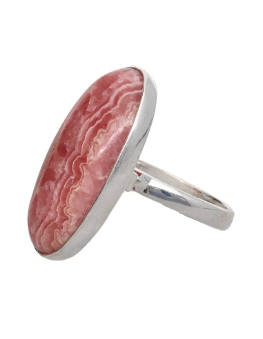 Anel oval de rodocrosite em liga de...