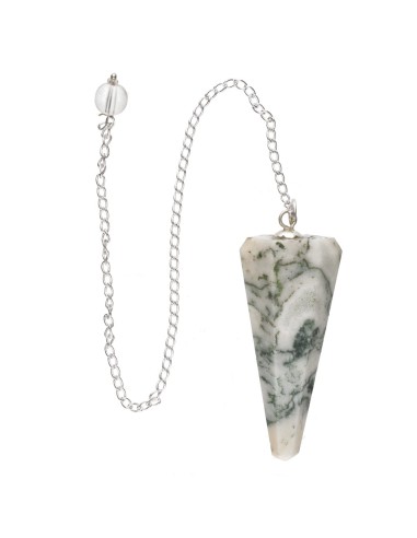 Péndulo Facetado de Ágata Árbol...