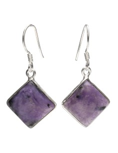 Pendientes Cubo de Charoita...