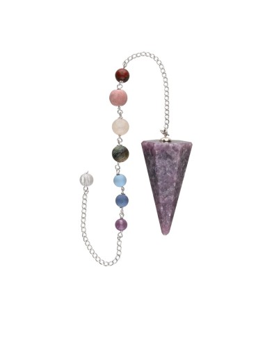 Péndulo Facetado de Lepidolita...