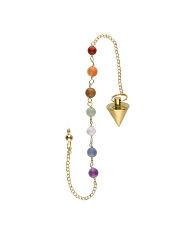 Péndulo Cónico de Bronce con Chakras...