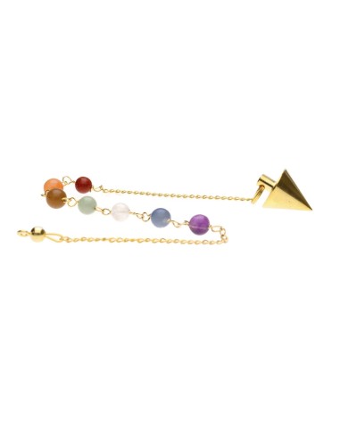 Péndulo Cónico de Bronce con Chakras...