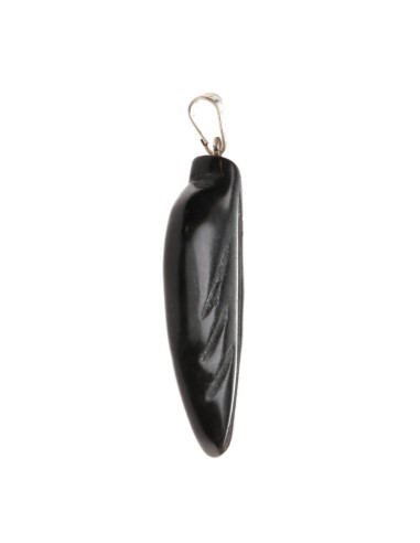 Pendentif feuille d'obsidienne