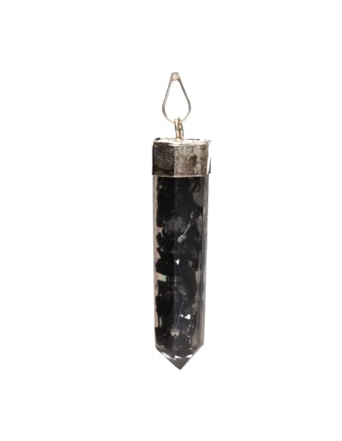 Silver Plated Resin Shungite Tip Pendant