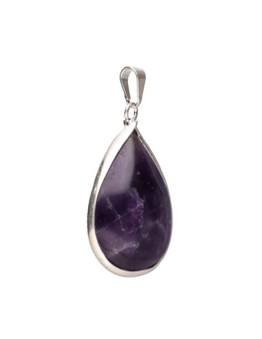 Silver Plated Amethyst Drop Pendant