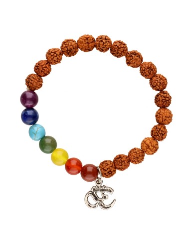 Pulseira Rudraksha e Chakra 8mm
