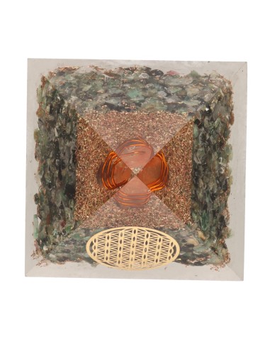 Resin Emerald Orgonite Pyramid with...