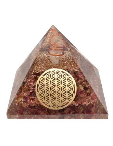 Pink Tourmaline Orgonite Pyramid in...
