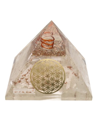 Sélénite Orgonite Pyramide en résine...