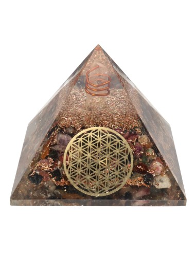 Two-color Tourmaline Orgonite Pyramid...