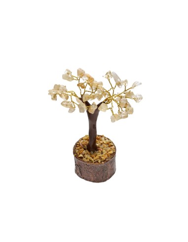 Petit arbre en citrine avec base en bois