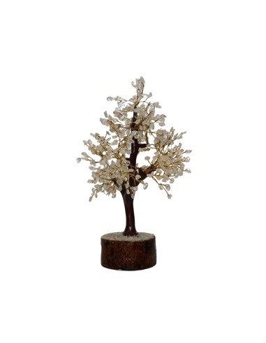Large Quartz Tree with Wooden Base