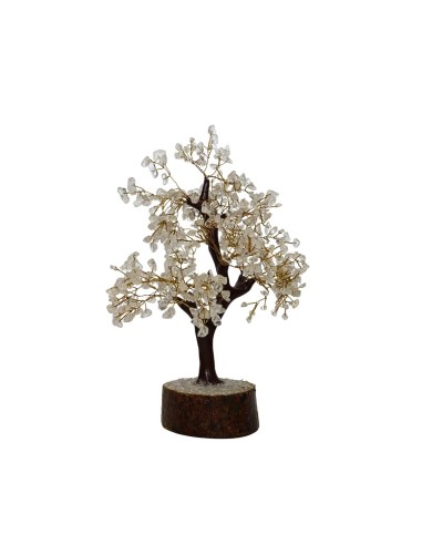 Large Quartz Tree with Wooden Base