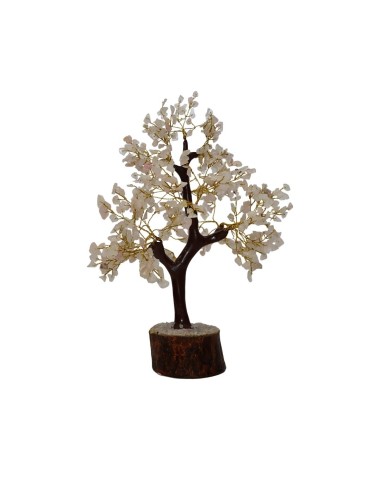Grand arbre à quartz rose avec base...