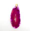 Pendentif agate teintée rose (plaqué or)