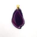 Pendant of Lilac Tinted Agate (Gold Plated)