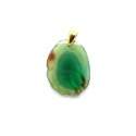 Pendentif agate teintée verte (plaquée or)