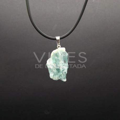 Pendant of Raw Aquamarine (Silver Plated)