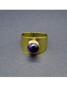 Anel de bronze com ametista -16-