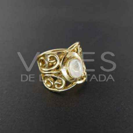 Anillo de Bronce con Piedra Luna -9.1-