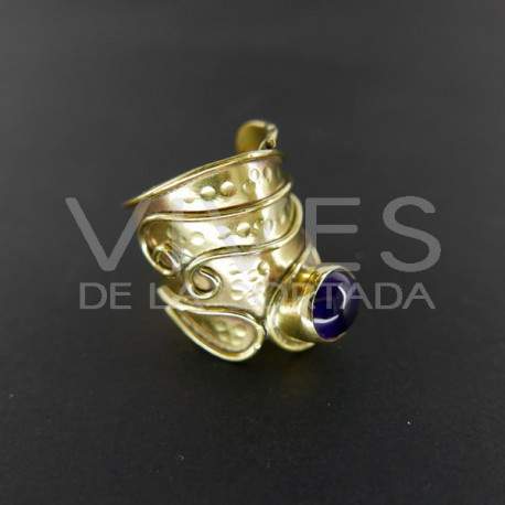 Bague bronze avec améthyste -12.1-