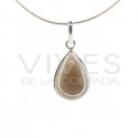 Pendant from Quartz Smoked Teardrop Big - Sterling Silver 925